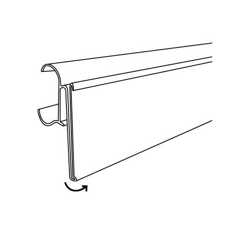 22" Flip-Up Double Wire Shelf Info Strip with Clear Channel - Image 2