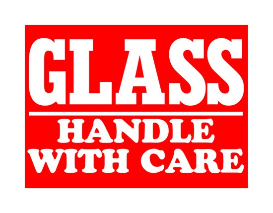 4x6 Inch Fragile Glass Shipping Label - Image 1