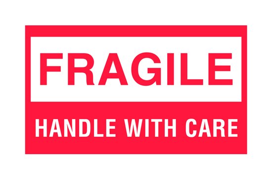 Fragile Handle with Care Shipping Labels - 3 x 5 Inches - Image 1