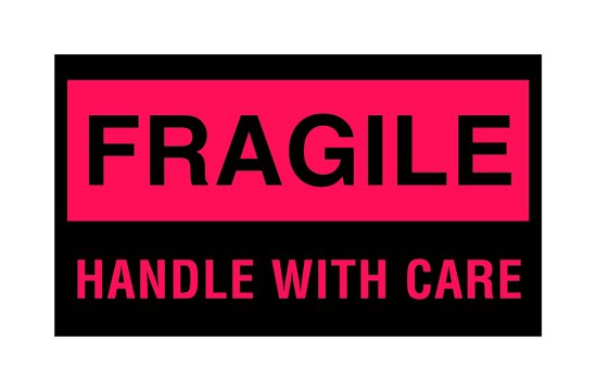 3 x 5 Inch Fragile Shipping Label Roll - Image 1