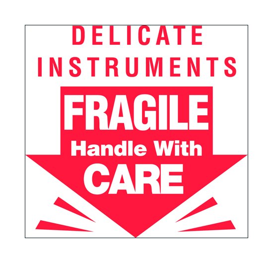 3x3 Inch Delicate Instrument Labels - Image 1