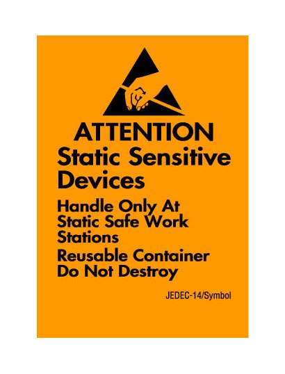 Anti-Static Caution Label, 1.75 x 2.5 in - Image 1