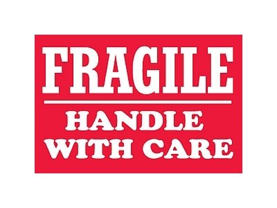 Fragile Shipping Labels - 4x6 Inches (in) - Red/White - Pack of 500 - Image 1