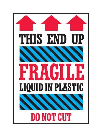 Fragile Shipping Label 4 x 6 Inches - Image 1