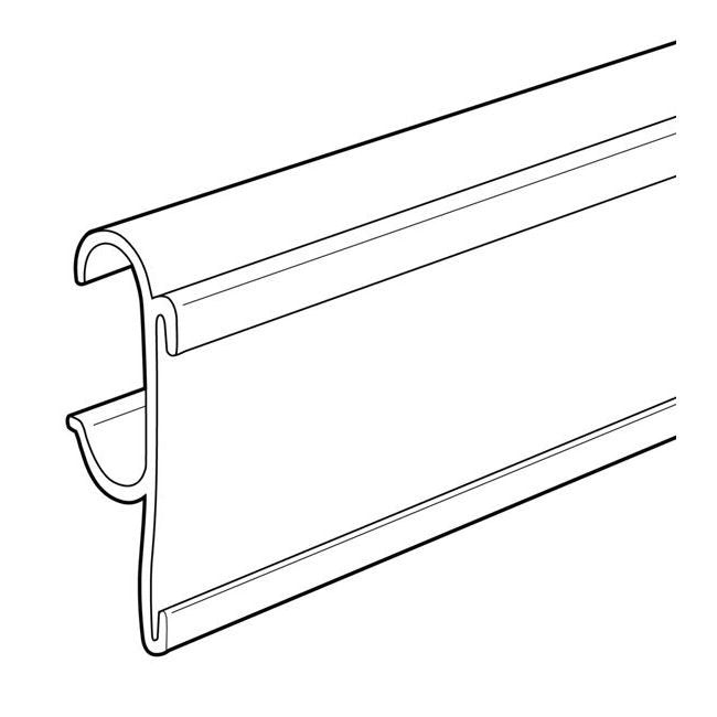 White Double Wire Shelf 'C' Channel - 29-1/2" PVC Info Strip - Image 2