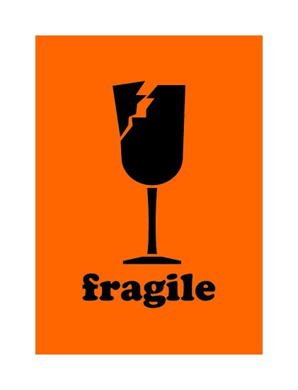 2x3 Fragile Glass Shipping Labels - Red & White, Pack of 500 - Image 1