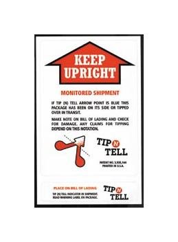 Red Tip and Tilt Damage Indicator Labels (Case of 100) - Image 2