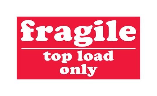 Fragile Shipping Label 4x7 Red & White, Pack of 500 RL - Image 1