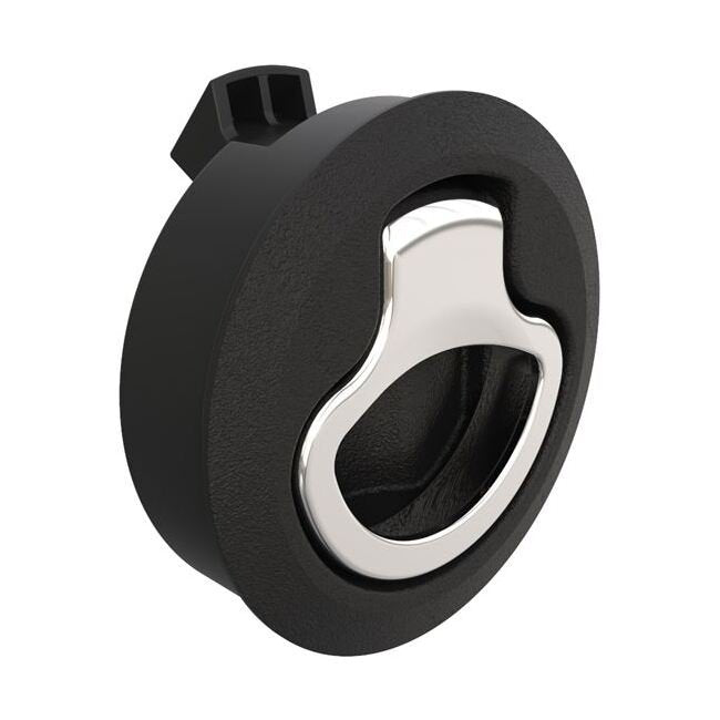 Southco M1 Flush Pull Latch - Medium Size, Black Plastic & 316 Stainless Steel - Image 1