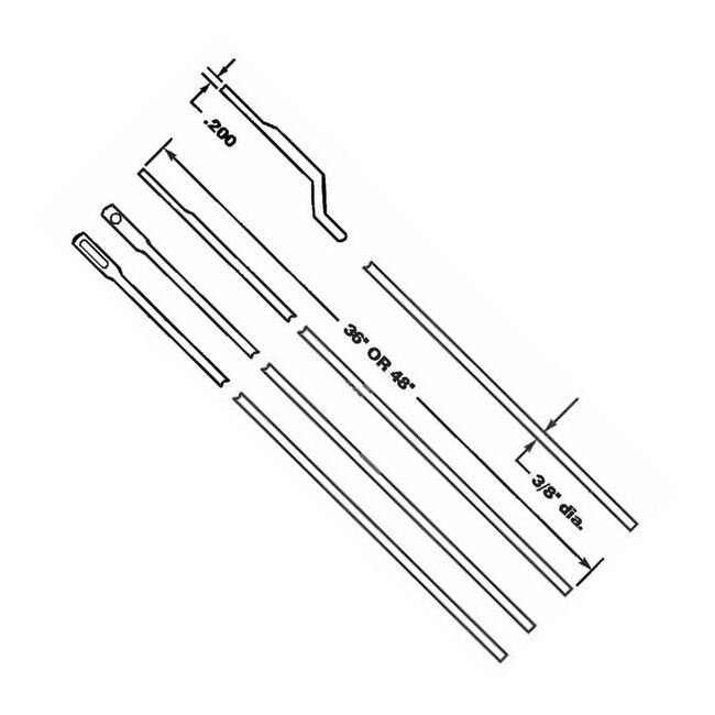 3/8" Steel Rods for 6011 Rod Locks - Zinc Plated, 36" - Image 1