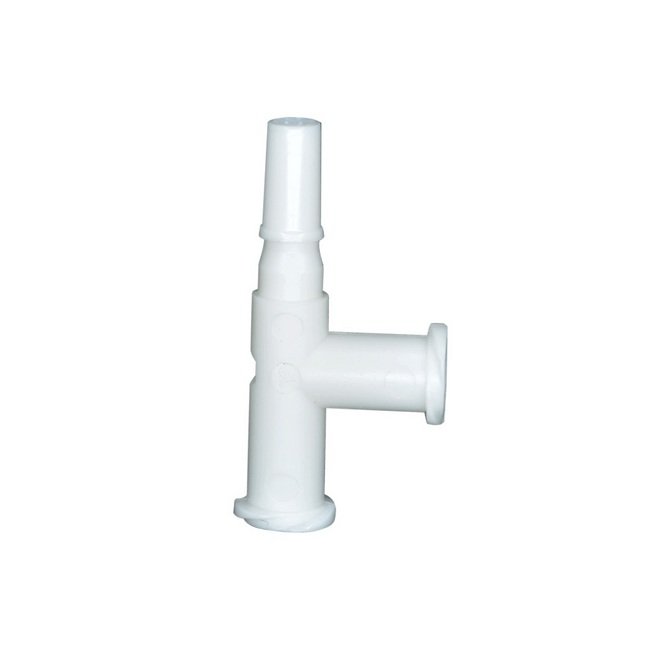 Female Luer, Female Luer Thread, and Male Luer Polypropylene Tee Fitting - Image 1