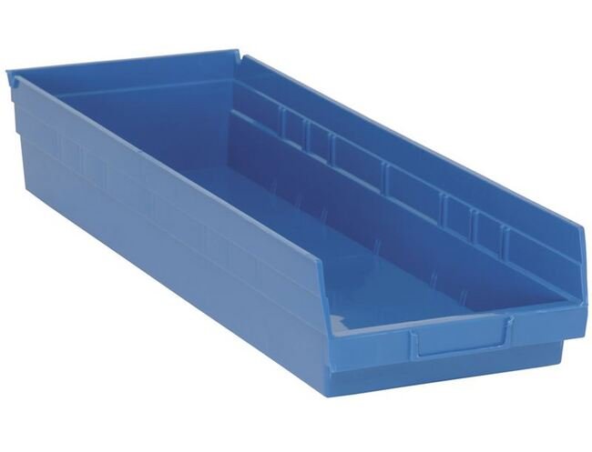 Blue Shelf Bin - 23.625 x 8.375 x 4 Inches - Image 1