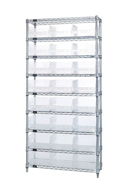Quantum WR9-209CL Chrome Wire Shelving Bin System - Image 1