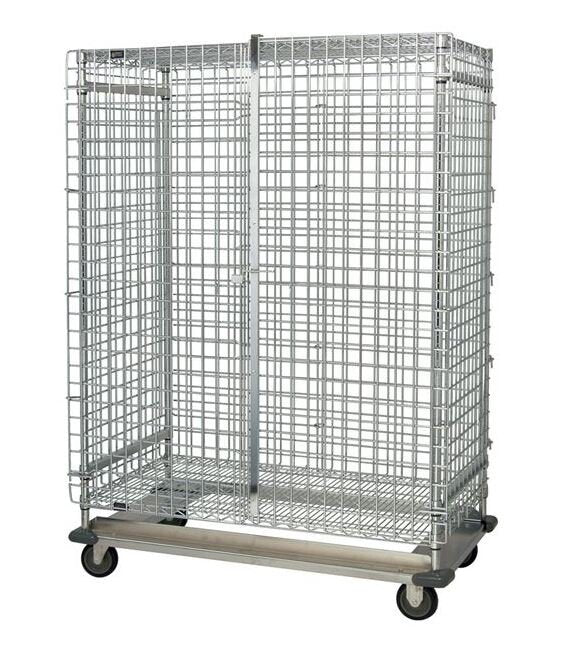 Chrome Wire Security Cart with Dolly Base - Image 1
