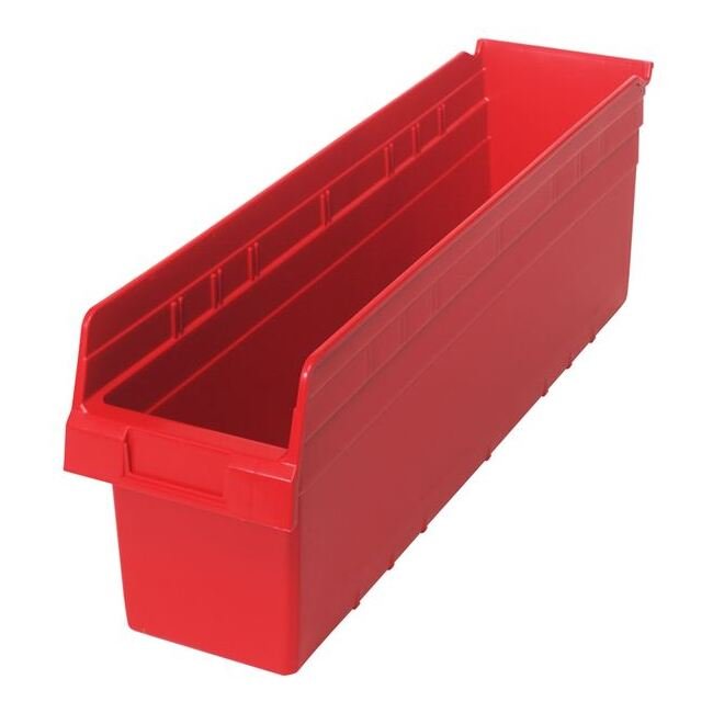 Red Shelf Bin 23-5/8" x 6-5/8" x 8" - Image 1