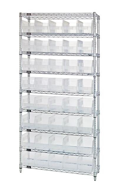 Quantum Clear-View Wire Shelving Bin System - Image 1
