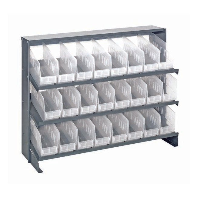 Heavy Duty Sloped Shelving System with Economical Shelf Bins - Image 1