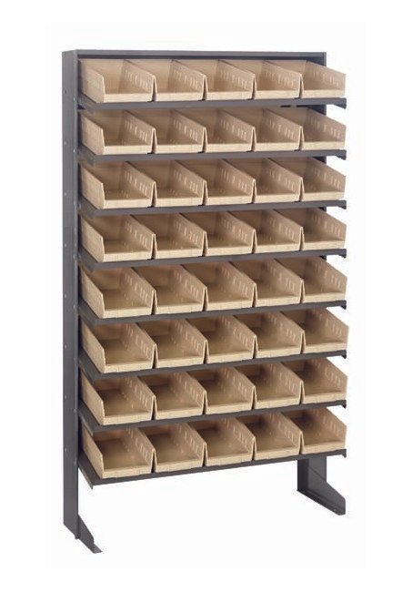 Industrial Grade Heavy Duty Shelving Unit with 40 Ivory Bins - Image 1