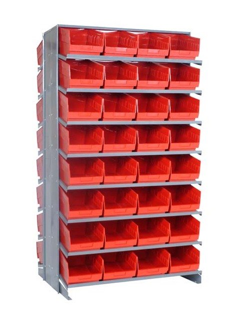 Heavy Duty Double Sided Pick Rack with 64 Bins - Red - Image 1