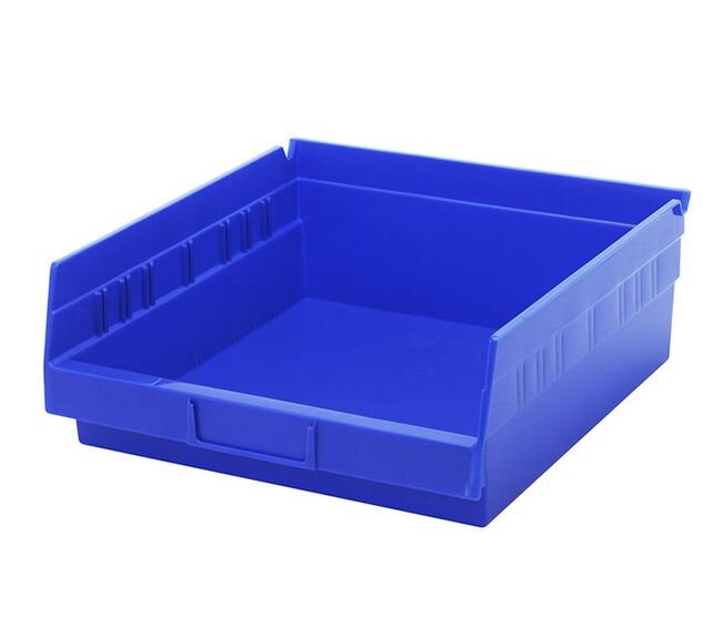 Industrial Blue Shelf Bin 11.625x11.125x4 Inches - Image 1