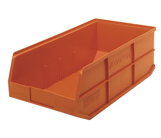 Orange Stackable Shelf Bin 20-1/2In X 11In X 7In - Image 1