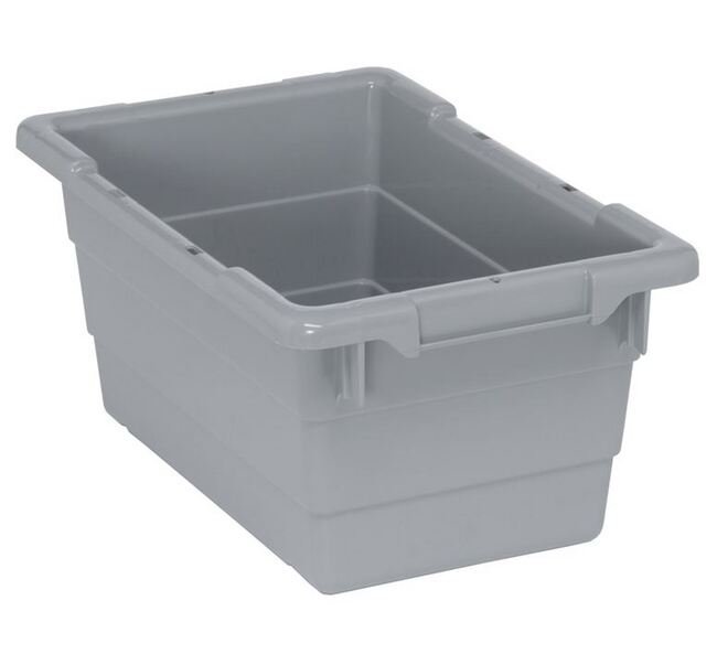 Gray Cross Stack Tub 17-1/4 x 11 x 8 Inches - Image 1