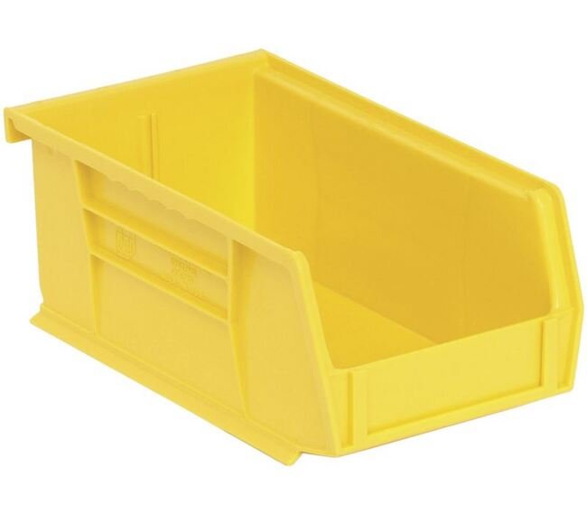 Yellow Ultra Stack & Hang Bin for Efficient Material Handling - 7-3/8" x 4-1/8" x 3" - Image 1