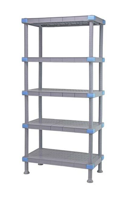 Durable Polymer Shelving Unit 5-Tier, 21x42x62 - Image 1