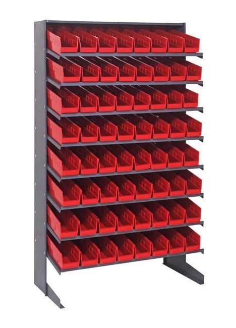Heavy Duty Single Sided Pick Rack with Storage Bins - Image 1