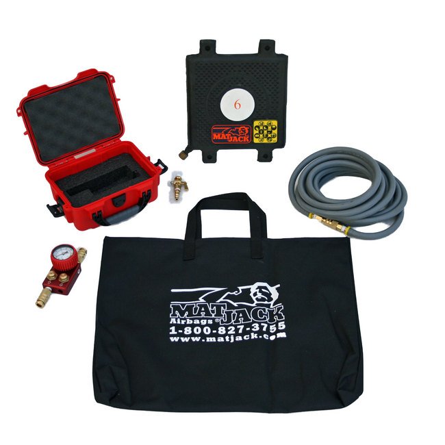 6 Ton Steel Matjack High Pressure Air Lifting Kit with Deadman Control - Image 1