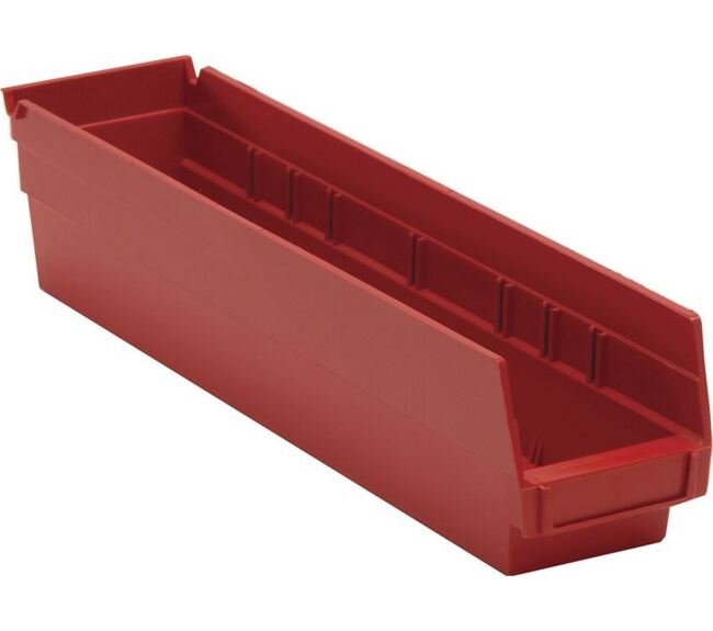 Red Shelf Bin - 17-7/8" x 4-1/8" x 4" - Image 1