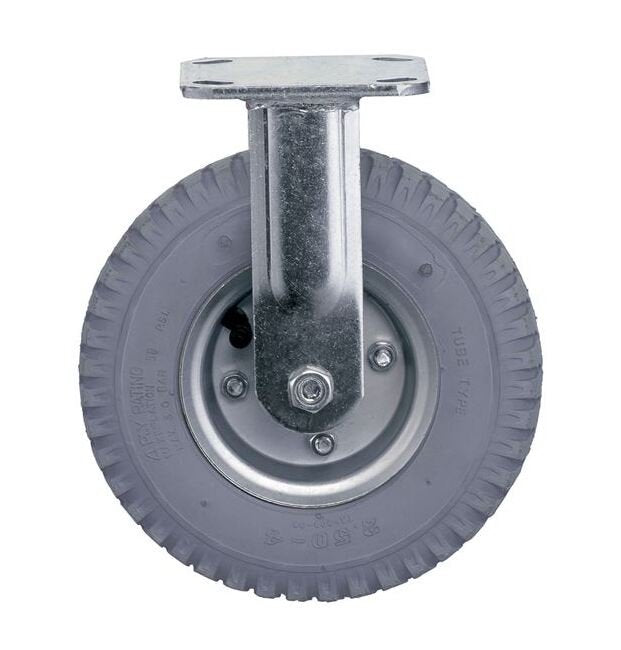 8in Pneumatic Plate Caster Rigid for Wire Shelving Units - Image 1