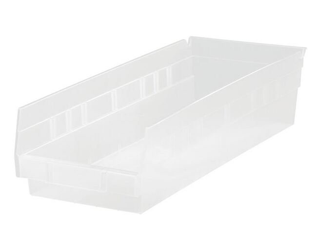 Quantum Storage Clear Shelf Bin 17-7/8" x 8-3/8" x 4" - Image 1