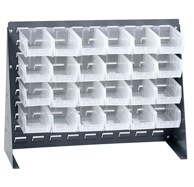 27X21 Clear-View Bench Rack with 24 Bins - Image 1