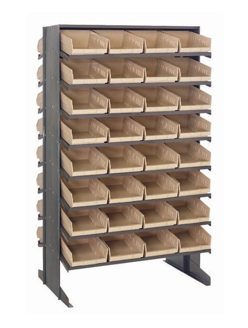 Heavy Duty Double Sided Pick Rack with 64 Ivory Bins - Image 1