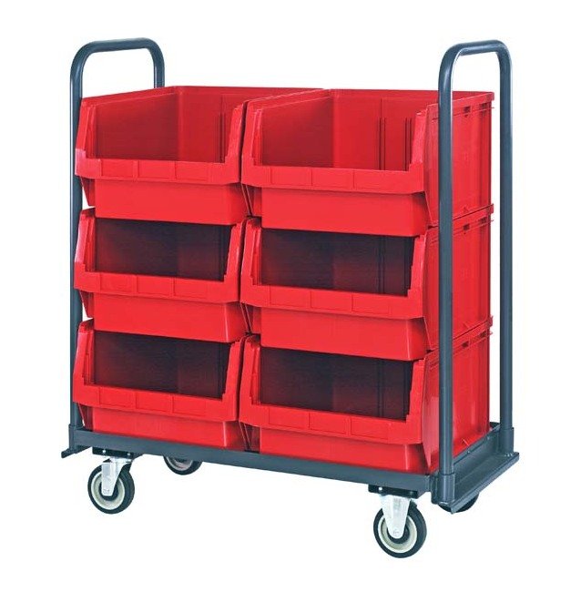 Red Magnum Tote Truck with Bins 18x42 - Image 1