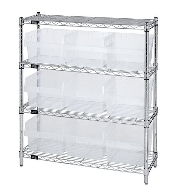 Quantum Clear Bin Wire Shelving Unit - Image 1