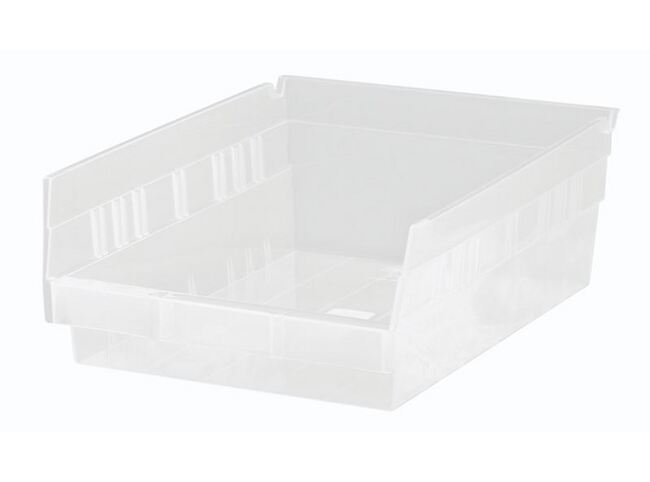 Clear Polypropylene Shelf Bin 11-5/8 x 8-3/8 x 4 Inches - Image 1