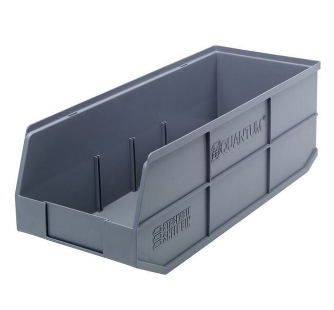 Gray Stackable Shelf Bin - Image 1