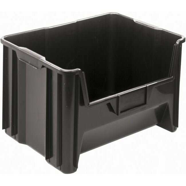 Heavy Duty Giant Stackable Container - Black (15-1/4" x 19-7/8" x 12-7/16") - Image 1