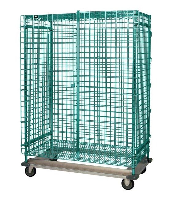 Wire Security Cart with Green Epoxy Finish - Image 1