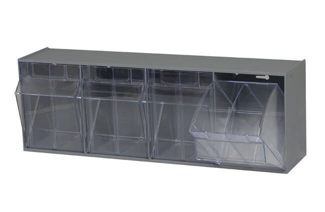 Gray Tip Out Bin for Efficient Material Handling - Image 1