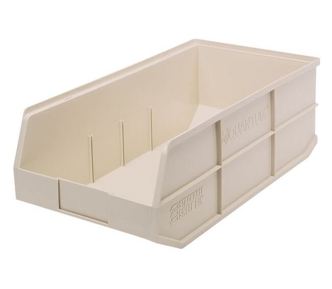 Ivory Stackable Shelf Bin 20-1/2" x 11" x 7" - Image 1