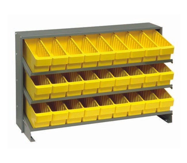 Heavy Duty Industrial Shelving Unit with 27 Yellow Bins - Image 1