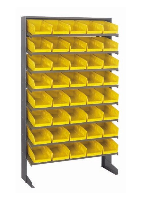 Heavy Duty Steel Single Side Pick Rack with 40 Yellow Bins - Image 1