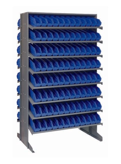 Heavy Duty Double-Sided Pick Rack with 192 Blue Bins - Image 1