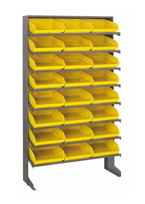 Heavy Duty Shelving Unit with 24 Yellow Bins - Image 1