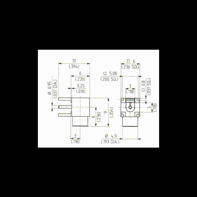 MCX Right Angle PCB Plug-Female (50 Ohm, Gold Plated, Bulk Pack of 100) - Image 2