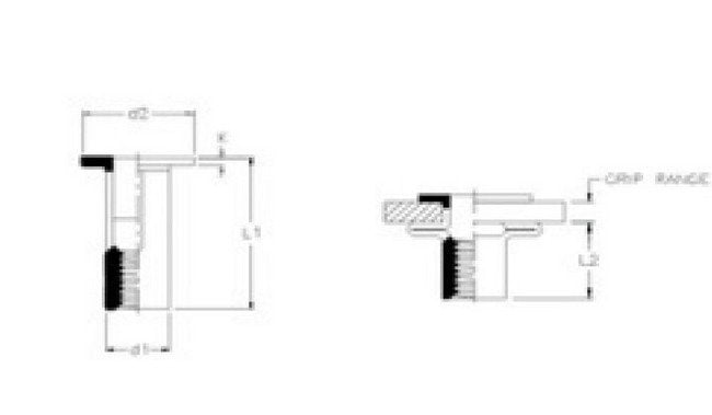 17.6mm Metric Thread Split Rivet Nut - Steel Zinc Finish - Image 2