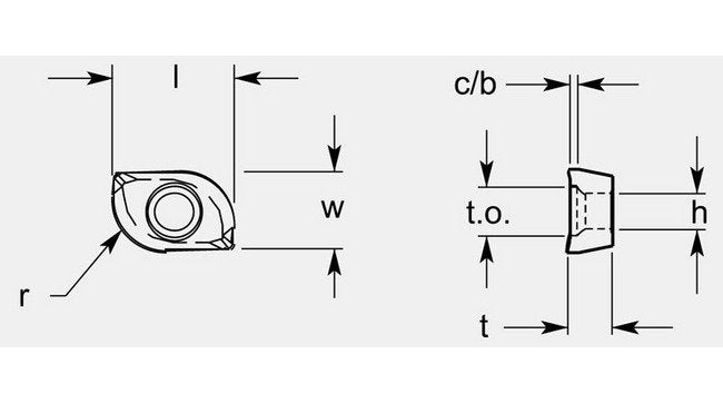 ISO Style Parallelogram Milling Blank with Chipbreaker, 0.212 / 0.216 in - Image 1
